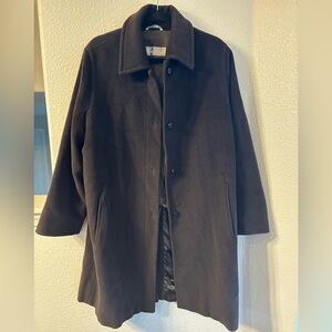 MaxMara Wool Long Pea Coat Chocolate Size 8